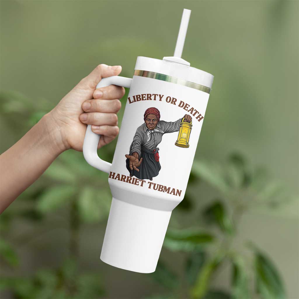 Harriet Tubman Freedom Quote Tumbler With Handle Liberty Or Death - Wonder Print Shop