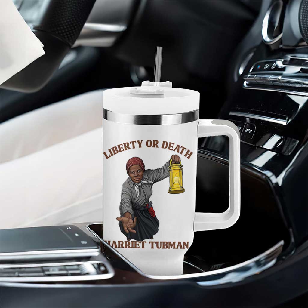 Harriet Tubman Freedom Quote Tumbler With Handle Liberty Or Death - Wonder Print Shop