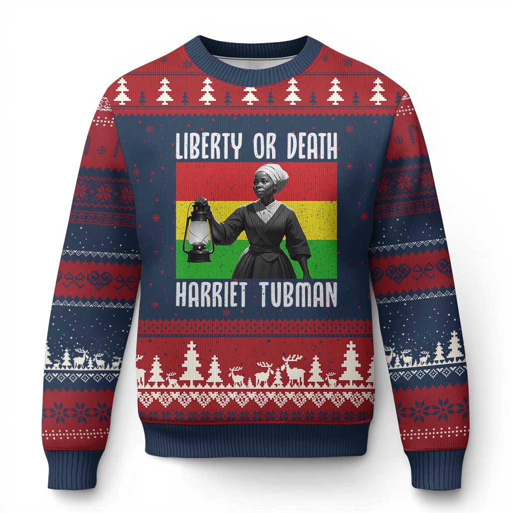 Harriet Tubman Women Leadership Ugly Christmas Sweater Liberty Or Death - Wonder Print Shop