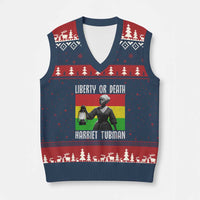Harriet Tubman Women Leadership V-Neck Knit Sweater Vest Liberty Or Death - Wonder Print Shop