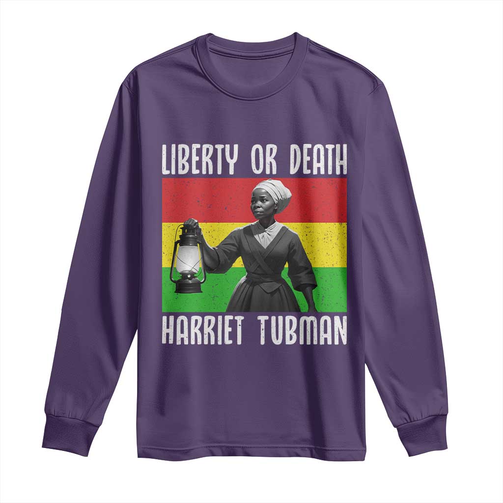 Harriet Tubman Women Leadership Long Sleeve Shirt Liberty Or Death - Wonder Print Shop