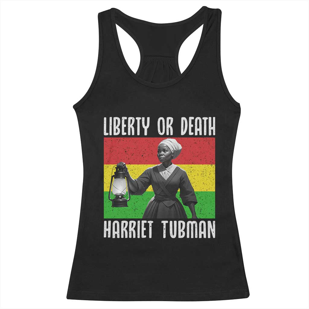 Harriet Tubman Women Leadership Racerback Tank Top Liberty Or Death - Wonder Print Shop