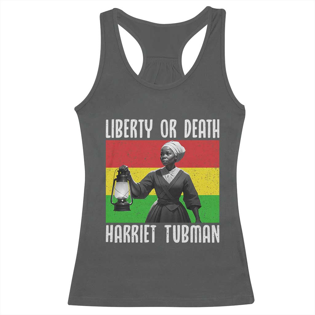 Harriet Tubman Women Leadership Racerback Tank Top Liberty Or Death - Wonder Print Shop