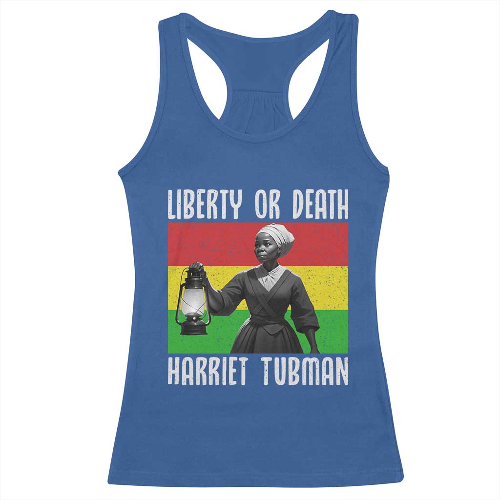 Harriet Tubman Women Leadership Racerback Tank Top Liberty Or Death - Wonder Print Shop