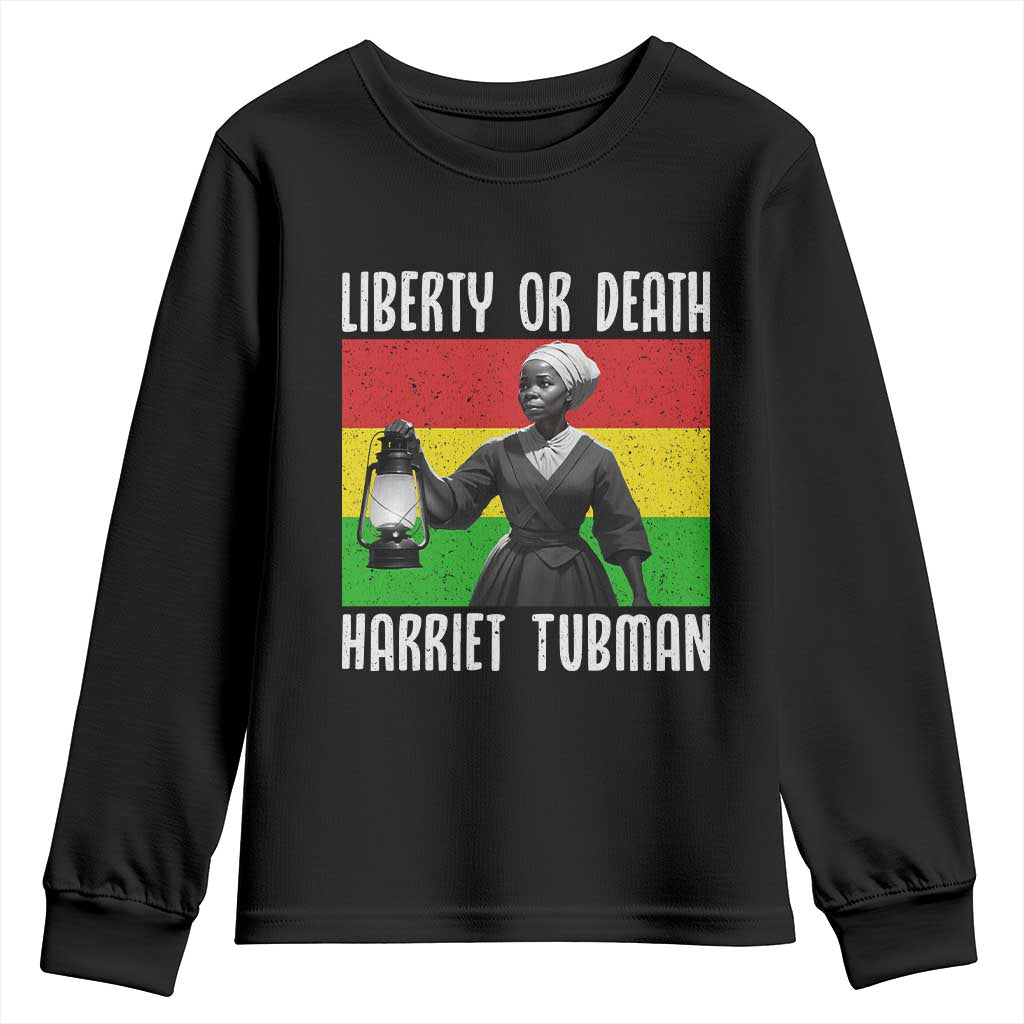 Harriet Tubman Women Leadership Youth Sweatshirt Liberty Or Death - Wonder Print Shop