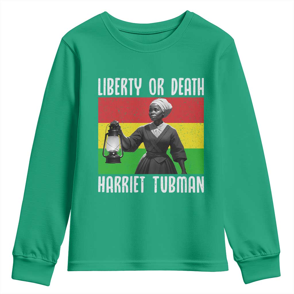 Harriet Tubman Women Leadership Youth Sweatshirt Liberty Or Death - Wonder Print Shop