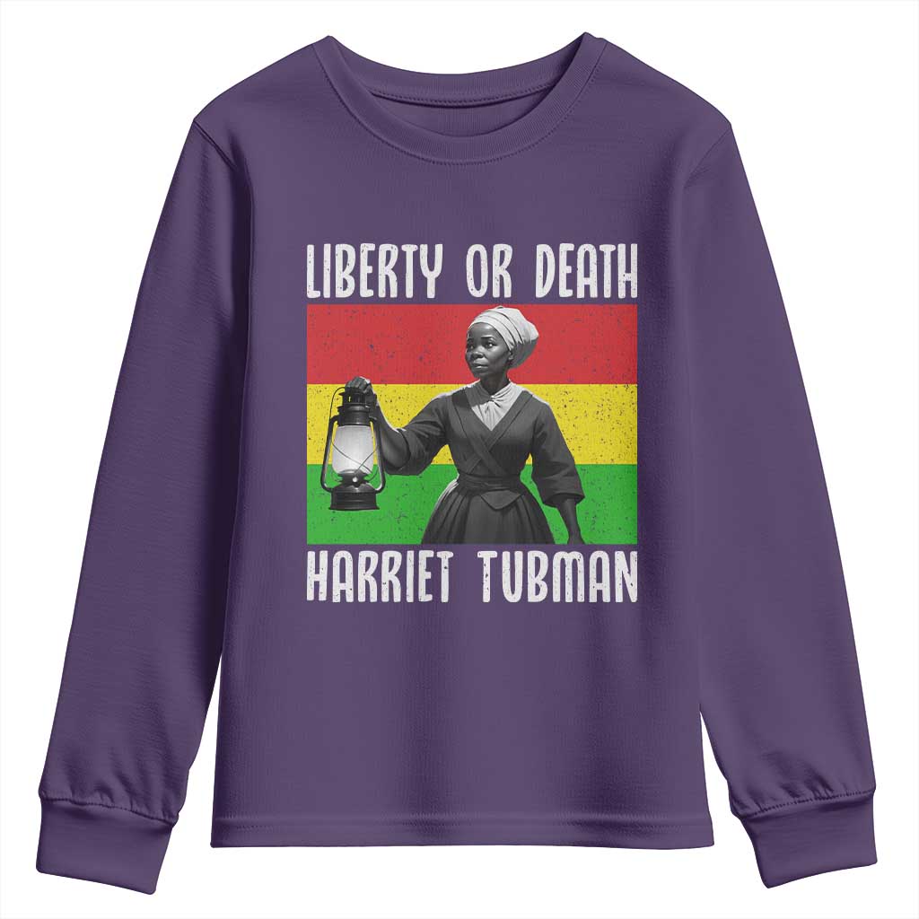 Harriet Tubman Women Leadership Youth Sweatshirt Liberty Or Death - Wonder Print Shop
