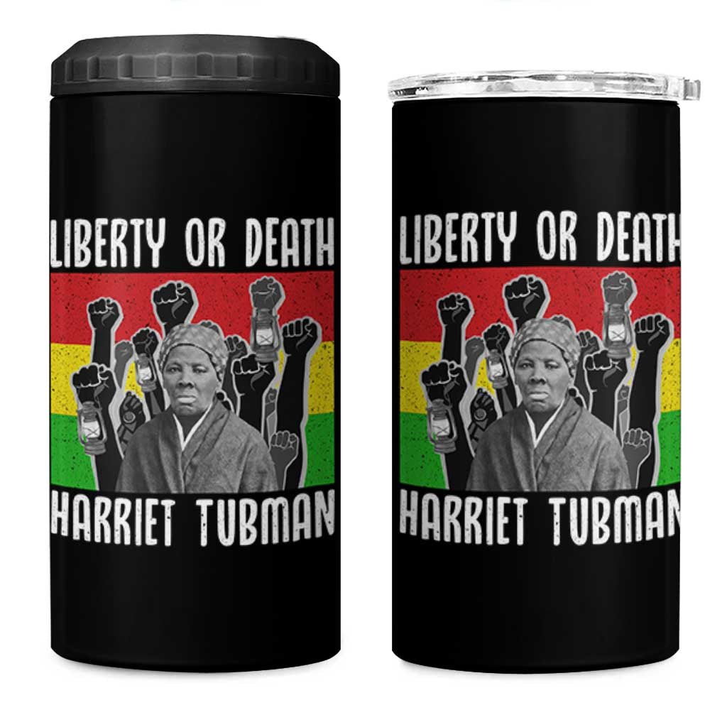 Harriet Tubman 4 in 1 Can Cooler Tumbler Liberty Or Death Women Empowerment Quote - Wonder Print Shop