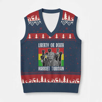 Harriet Tubman V-Neck Knit Sweater Vest Liberty Or Death Women Empowerment Quote - Wonder Print Shop