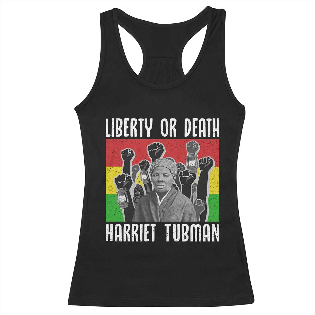 Harriet Tubman Racerback Tank Top Liberty Or Death Women Empowerment Quote - Wonder Print Shop