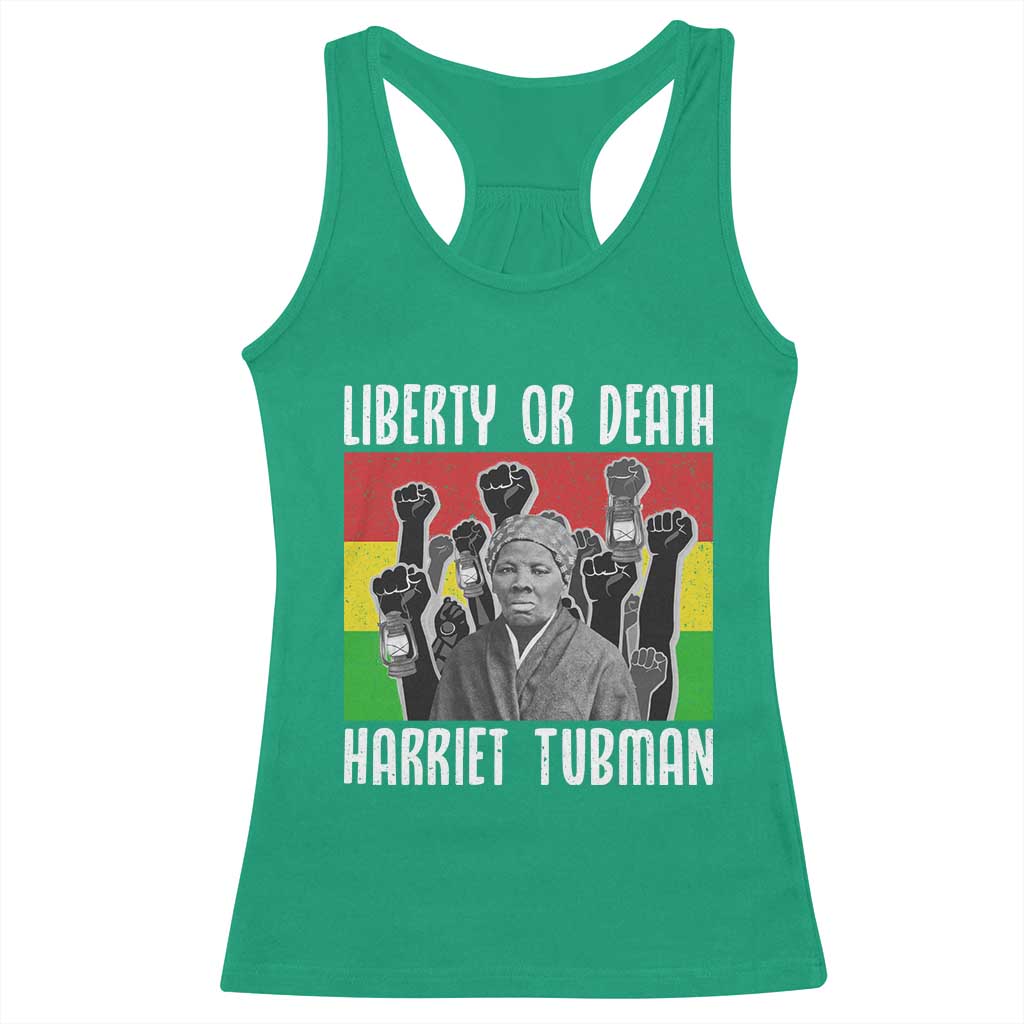 Harriet Tubman Racerback Tank Top Liberty Or Death Women Empowerment Quote - Wonder Print Shop