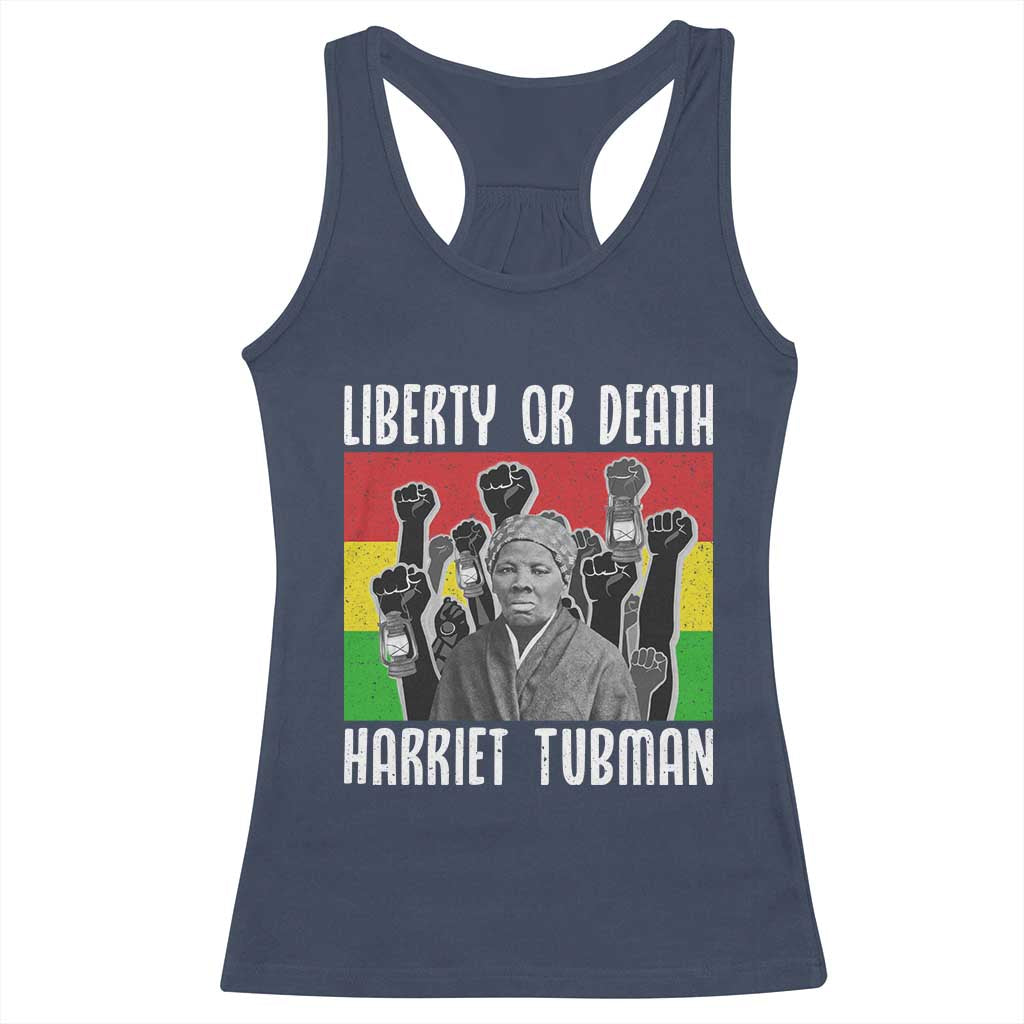 Harriet Tubman Racerback Tank Top Liberty Or Death Women Empowerment Quote - Wonder Print Shop