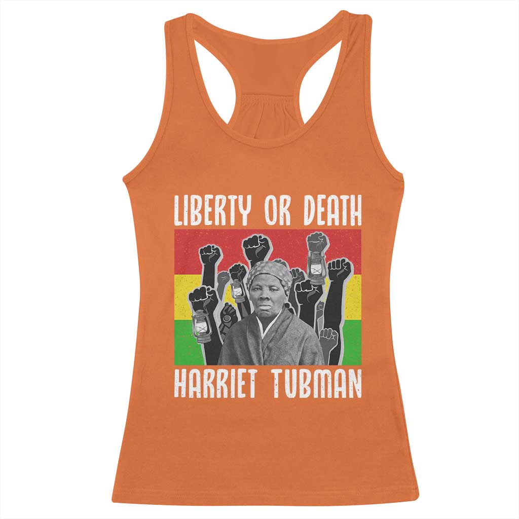 Harriet Tubman Racerback Tank Top Liberty Or Death Women Empowerment Quote - Wonder Print Shop