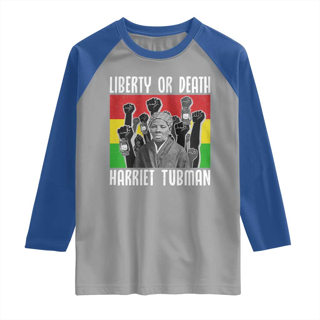 Harriet Tubman Raglan Shirt Liberty Or Death Women Empowerment Quote - Wonder Print Shop