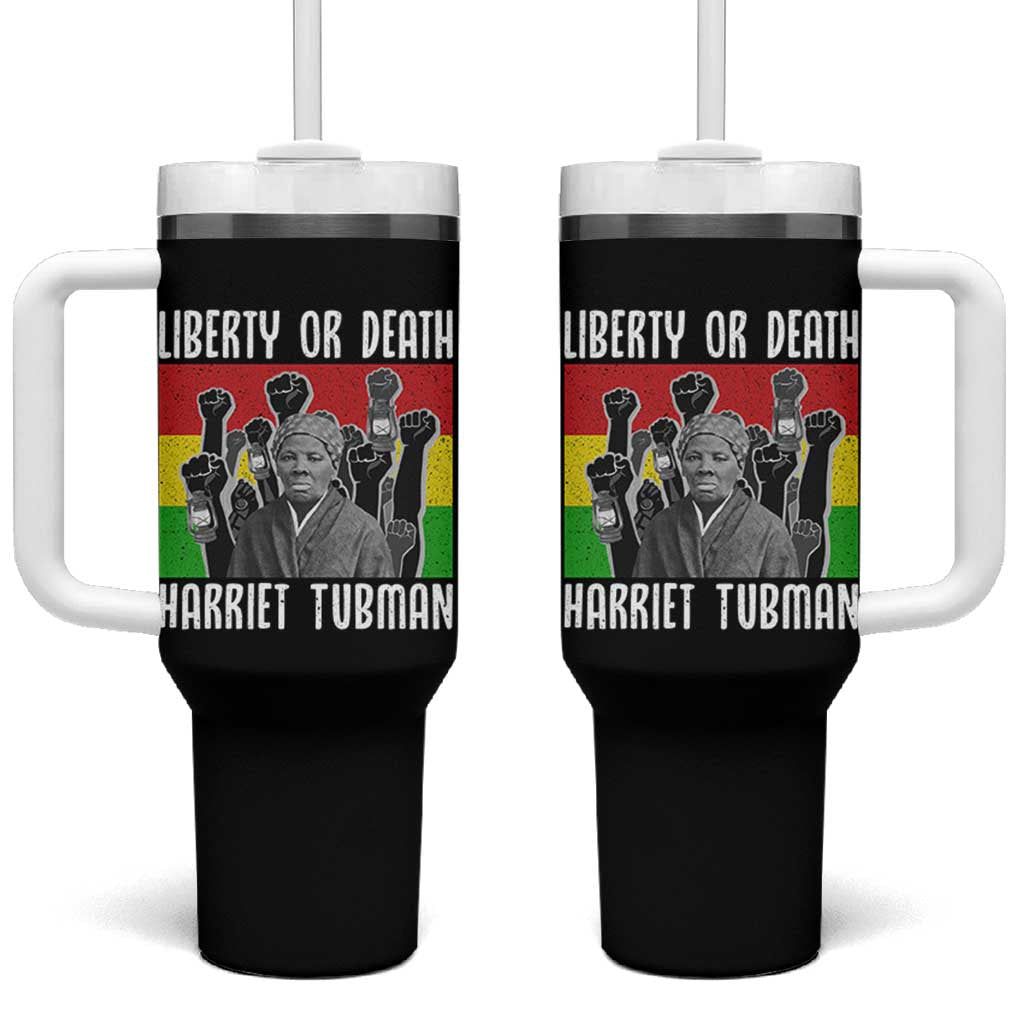 Harriet Tubman Tumbler With Handle Liberty Or Death Women Empowerment Quote - Wonder Print Shop