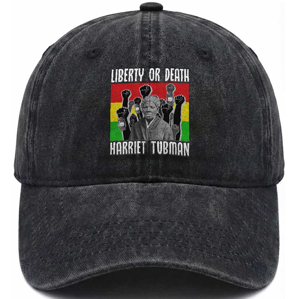 Harriet Tubman Washed Cotton Baseball Cap Liberty Or Death Women Empowerment Quote