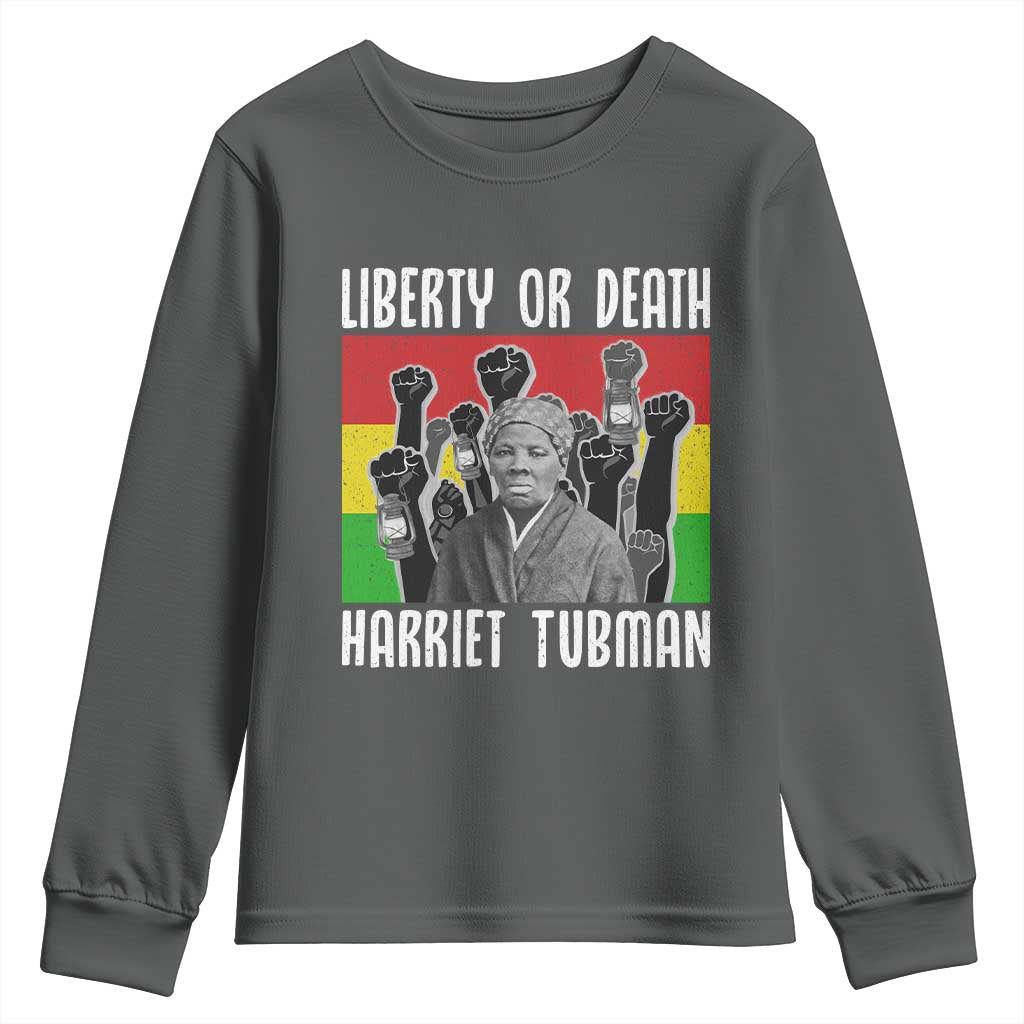 Harriet Tubman Youth Sweatshirt Liberty Or Death Women Empowerment Quote - Wonder Print Shop