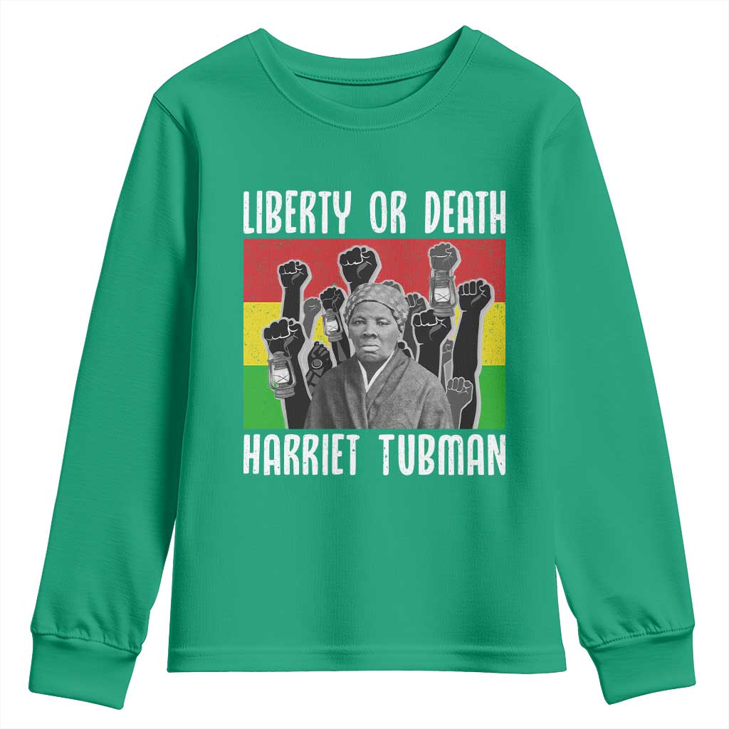 Harriet Tubman Youth Sweatshirt Liberty Or Death Women Empowerment Quote - Wonder Print Shop
