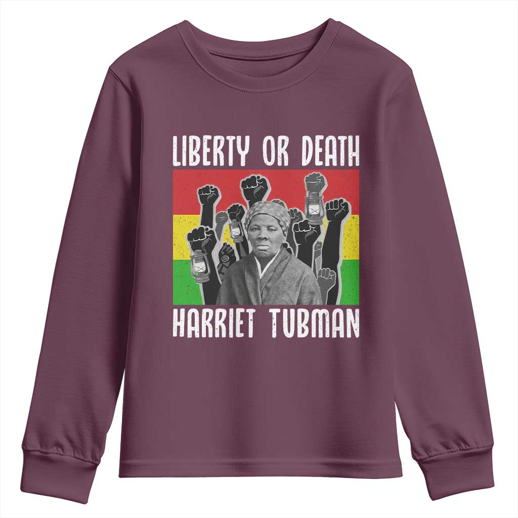 Harriet Tubman Youth Sweatshirt Liberty Or Death Women Empowerment Quote - Wonder Print Shop