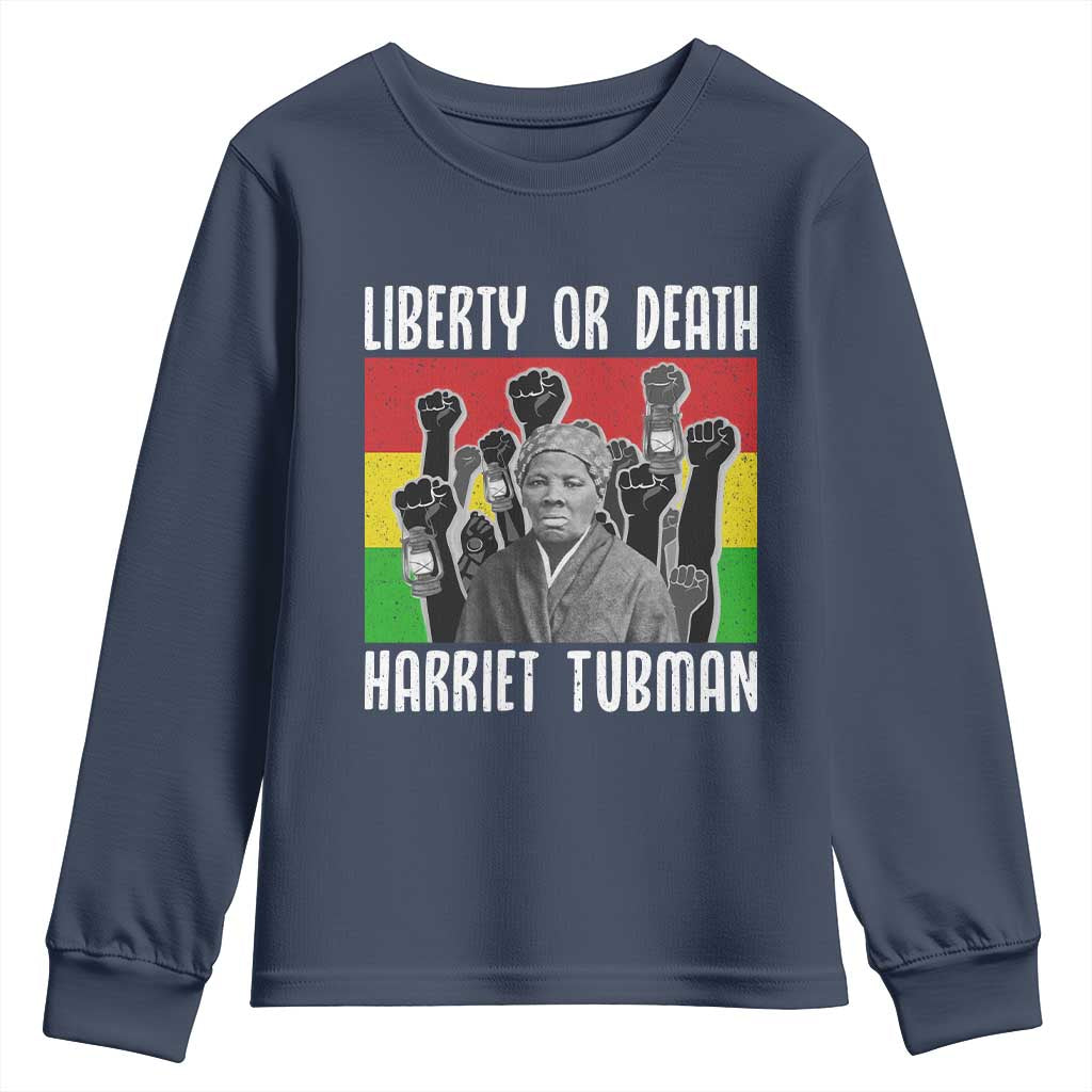 Harriet Tubman Youth Sweatshirt Liberty Or Death Women Empowerment Quote - Wonder Print Shop