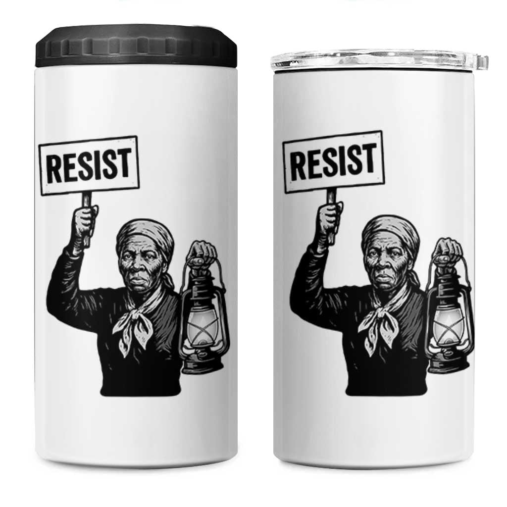 Harriet Tubman Says Resist 4 in 1 Can Cooler Tumbler Women Empowerment Quote - Wonder Print Shop