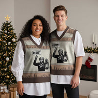 Harriet Tubman Says Resist V-Neck Knit Sweater Vest Women Empowerment Quote - Wonder Print Shop