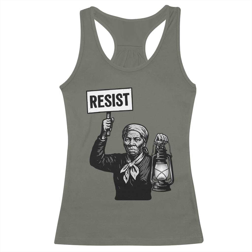 Harriet Tubman Says Resist Racerback Tank Top Women Empowerment Quote - Wonder Print Shop