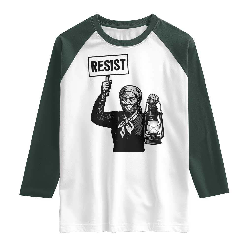 Harriet Tubman Says Resist Raglan Shirt Women Empowerment Quote - Wonder Print Shop