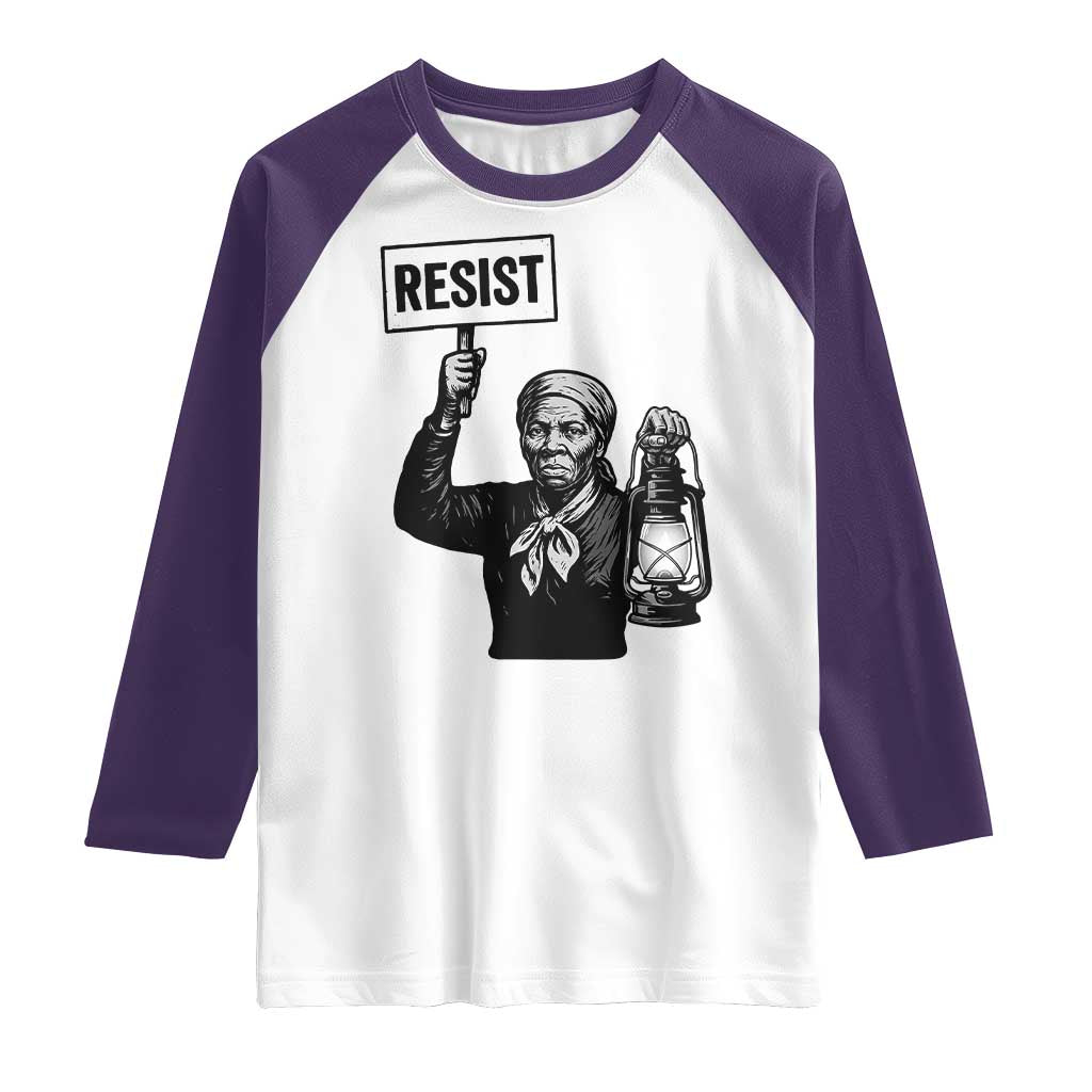 Harriet Tubman Says Resist Raglan Shirt Women Empowerment Quote - Wonder Print Shop