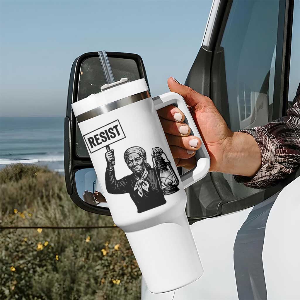 Harriet Tubman Says Resist Tumbler With Handle Women Empowerment Quote - Wonder Print Shop