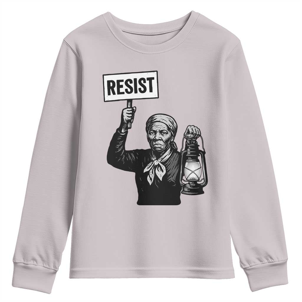 Harriet Tubman Says Resist Youth Sweatshirt Women Empowerment Quote - Wonder Print Shop