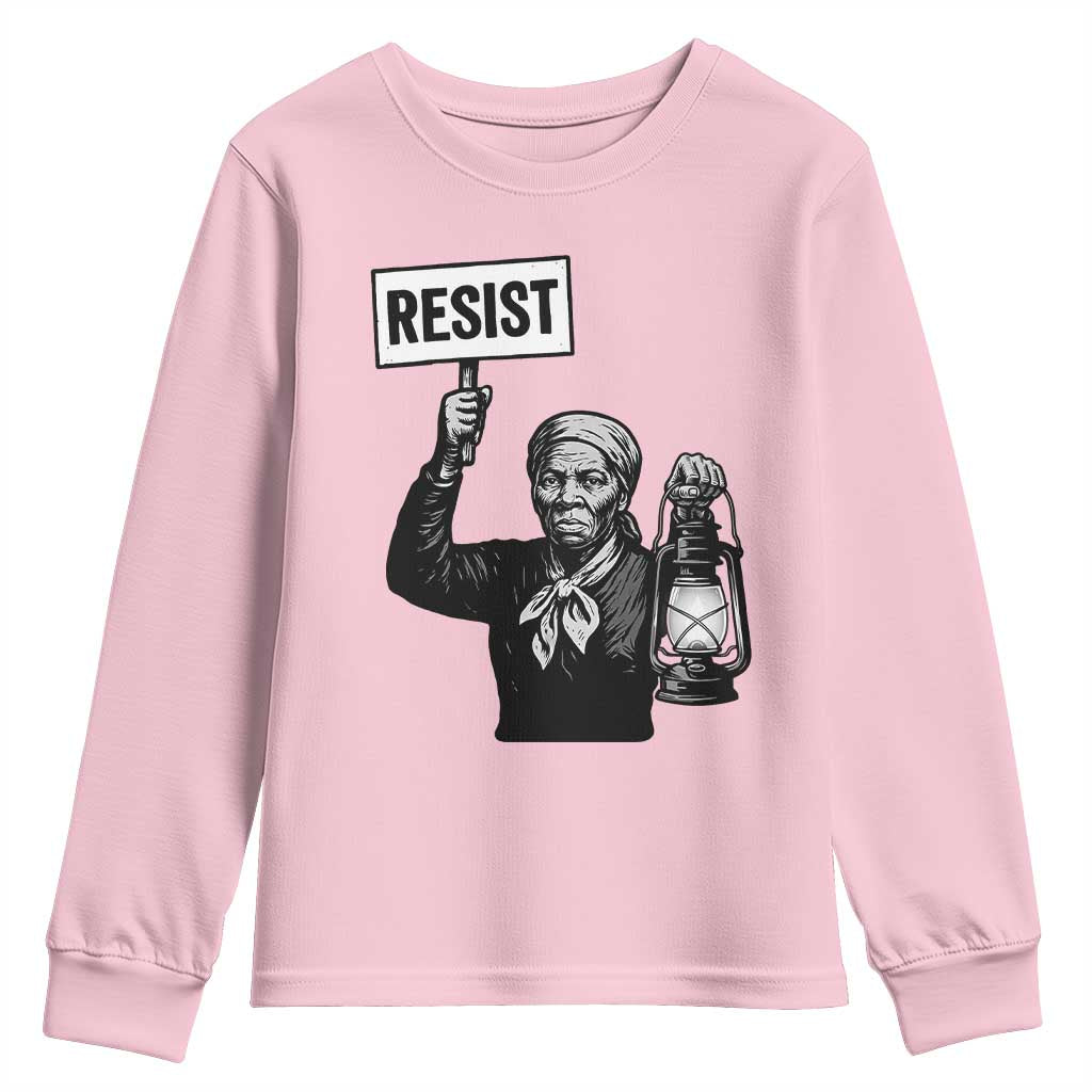 Harriet Tubman Says Resist Youth Sweatshirt Women Empowerment Quote - Wonder Print Shop