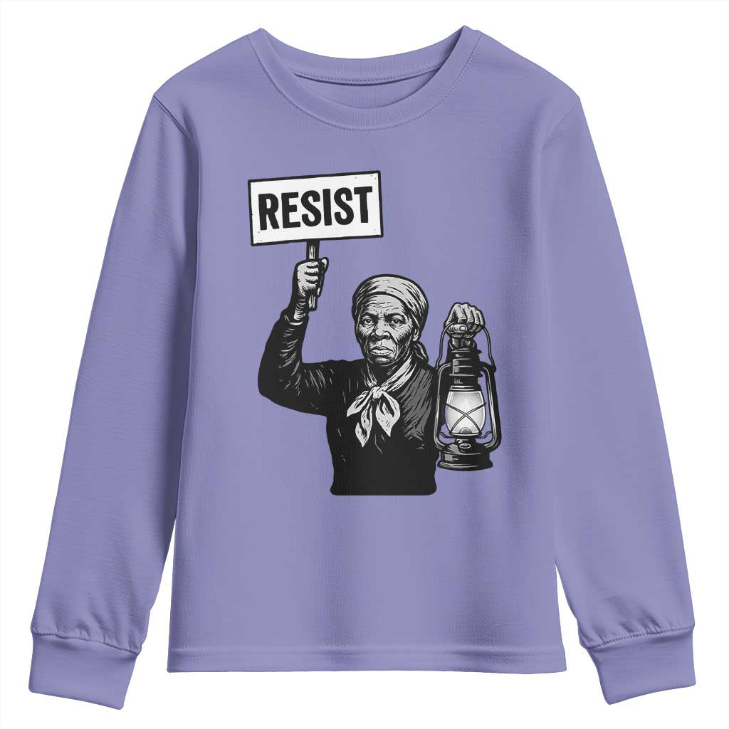 Harriet Tubman Says Resist Youth Sweatshirt Women Empowerment Quote - Wonder Print Shop