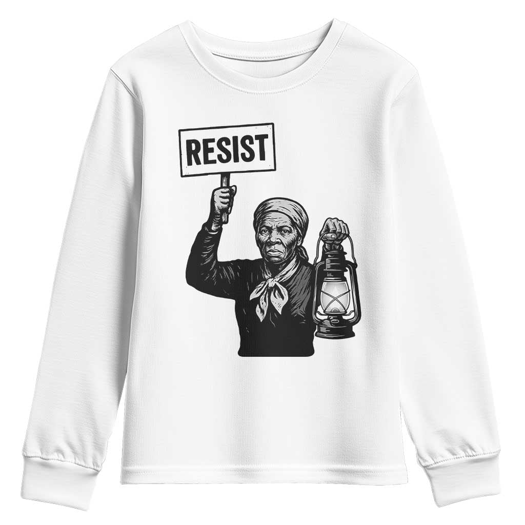 Harriet Tubman Says Resist Youth Sweatshirt Women Empowerment Quote - Wonder Print Shop