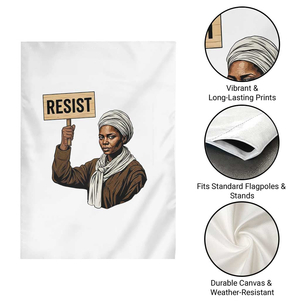 Funny Harriet Tubman Says Resist Garden Flag Black Pride Inspiration Gift - Wonder Print Shop