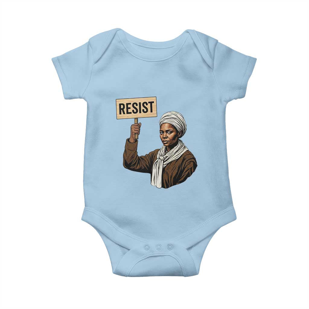 Funny Harriet Tubman Says Resist Baby Onesie Black Pride Inspiration Gift - Wonder Print Shop