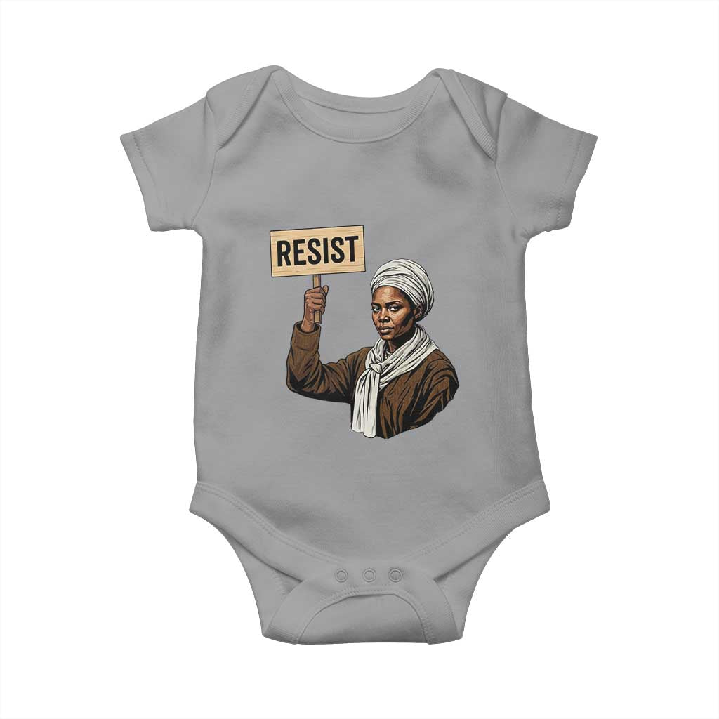 Funny Harriet Tubman Says Resist Baby Onesie Black Pride Inspiration Gift - Wonder Print Shop