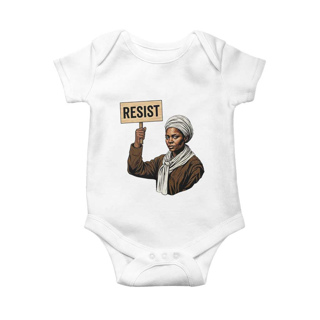 Funny Harriet Tubman Says Resist Baby Onesie Black Pride Inspiration Gift - Wonder Print Shop