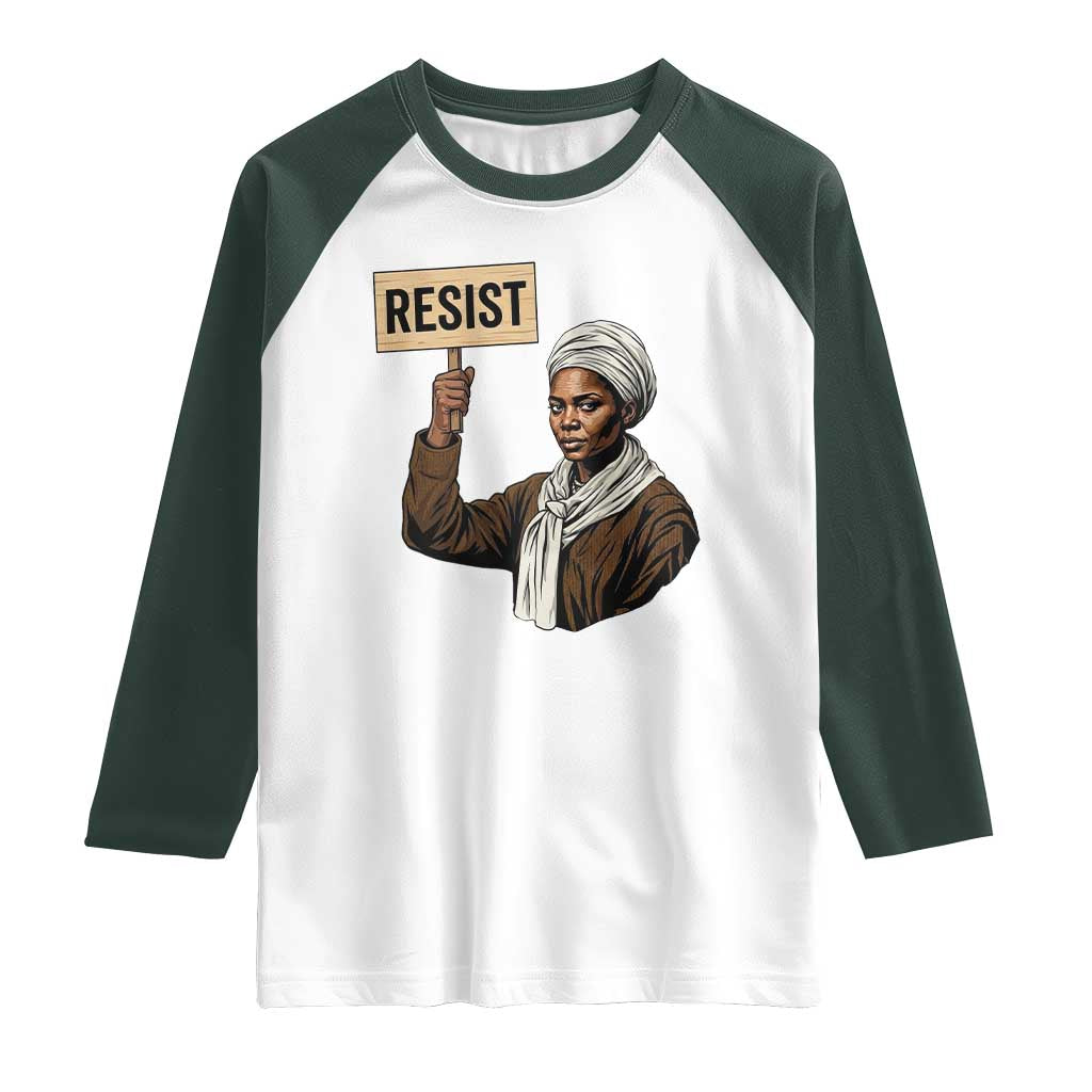 Funny Harriet Tubman Says Resist Raglan Shirt Black Pride Inspiration Gift - Wonder Print Shop