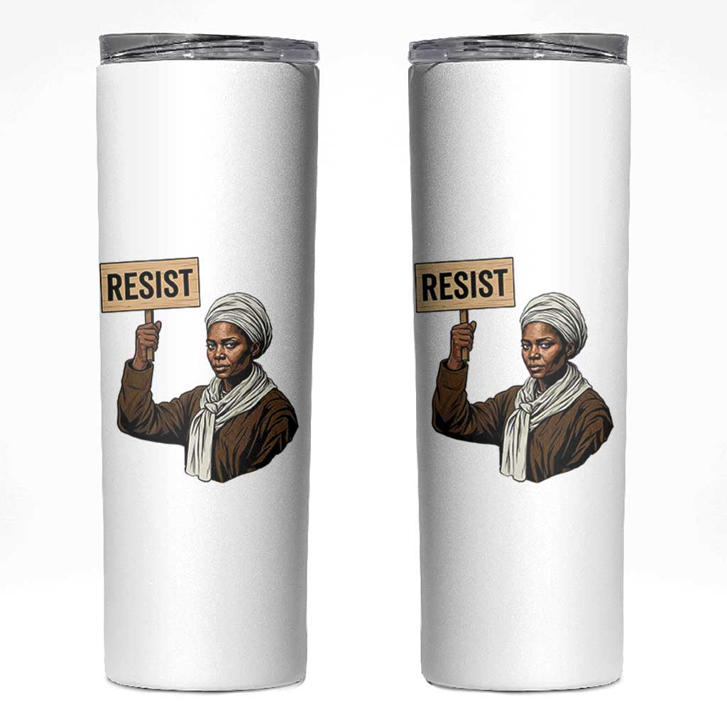 Funny Harriet Tubman Says Resist Skinny Tumbler Black Pride Inspiration Gift - Wonder Print Shop