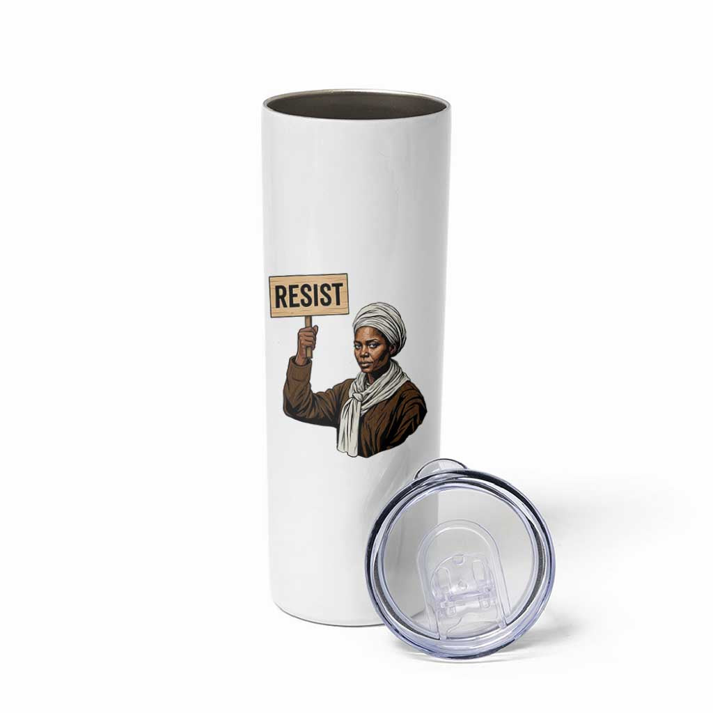 Funny Harriet Tubman Says Resist Skinny Tumbler Black Pride Inspiration Gift - Wonder Print Shop