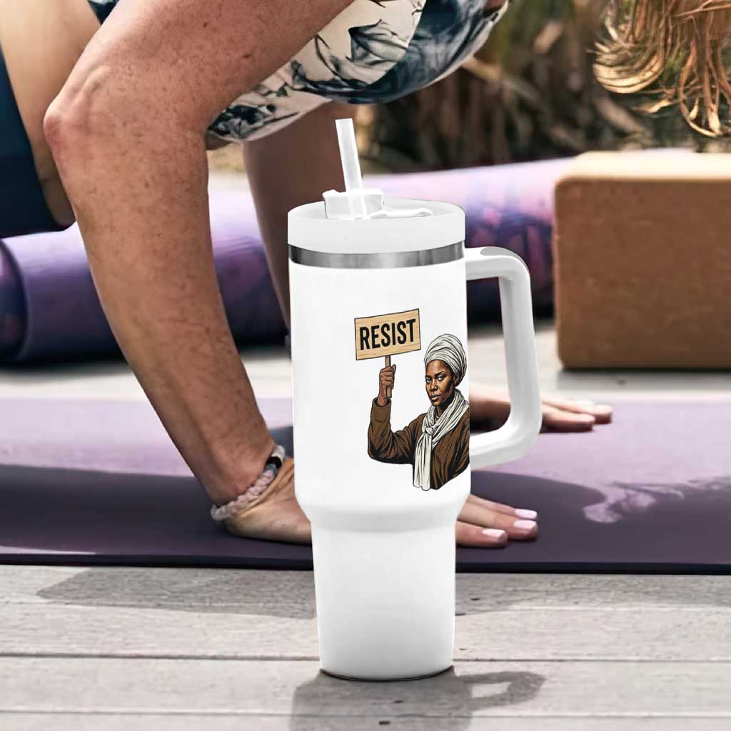 Funny Harriet Tubman Says Resist Tumbler With Handle Black Pride Inspiration Gift - Wonder Print Shop