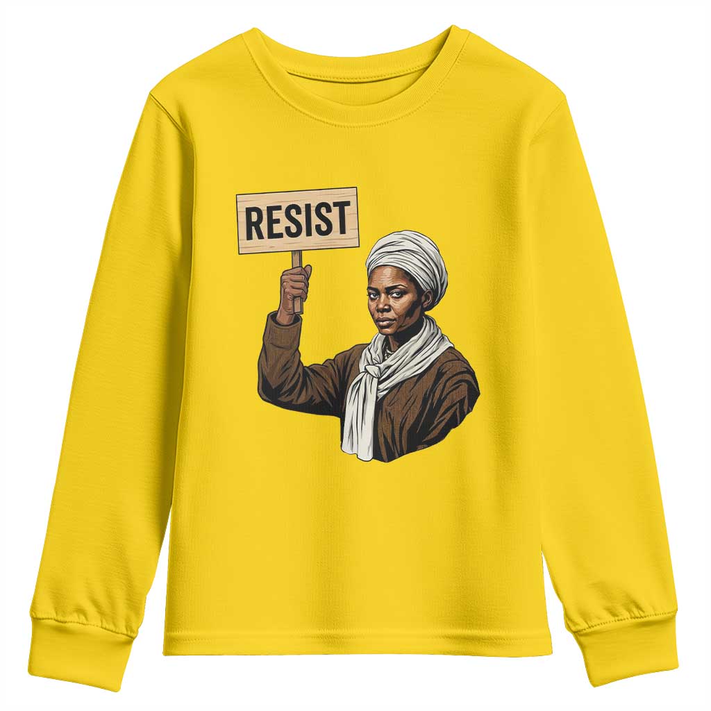 Funny Harriet Tubman Says Resist Youth Sweatshirt Black Pride Inspiration Gift - Wonder Print Shop