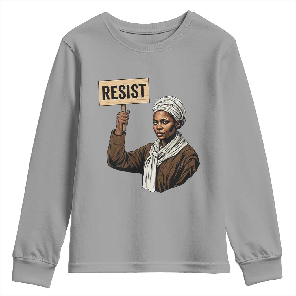 Funny Harriet Tubman Says Resist Youth Sweatshirt Black Pride Inspiration Gift - Wonder Print Shop