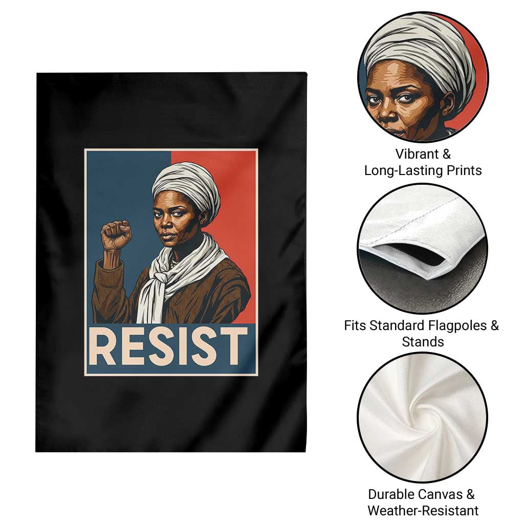 Funny Harriet Tubman Says Resist Garden Flag Strong Black Woman Leader - Wonder Print Shop