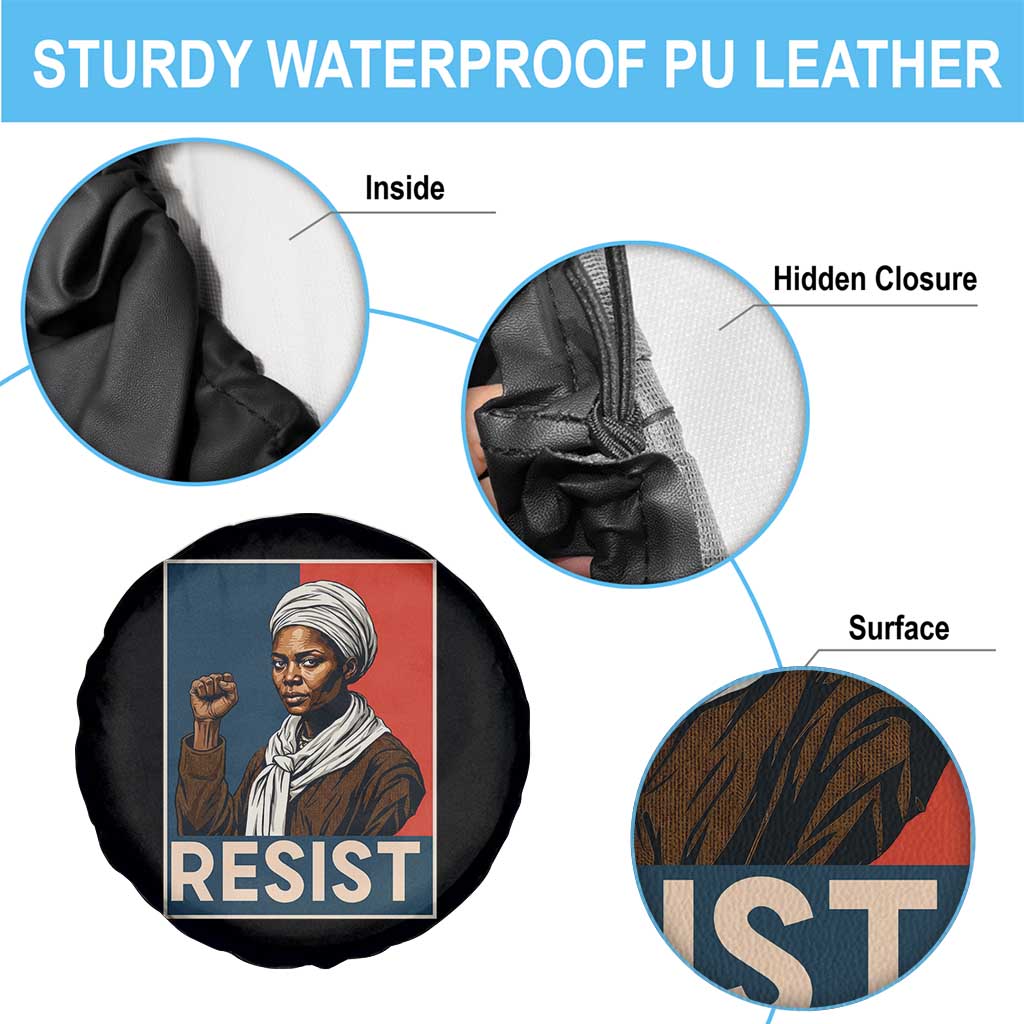 Funny Harriet Tubman Says Resist Spare Tire Cover Strong Black Woman Leader - Wonder Print Shop