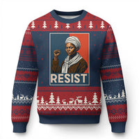 Funny Harriet Tubman Says Resist Ugly Christmas Sweater Strong Black Woman Leader - Wonder Print Shop