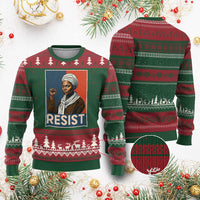 Funny Harriet Tubman Says Resist Ugly Christmas Sweater Strong Black Woman Leader - Wonder Print Shop