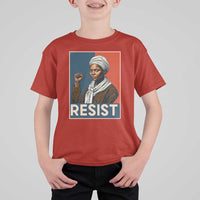 Funny Harriet Tubman Says Resist T Shirt For Kid Strong Black Woman Leader - Wonder Print Shop