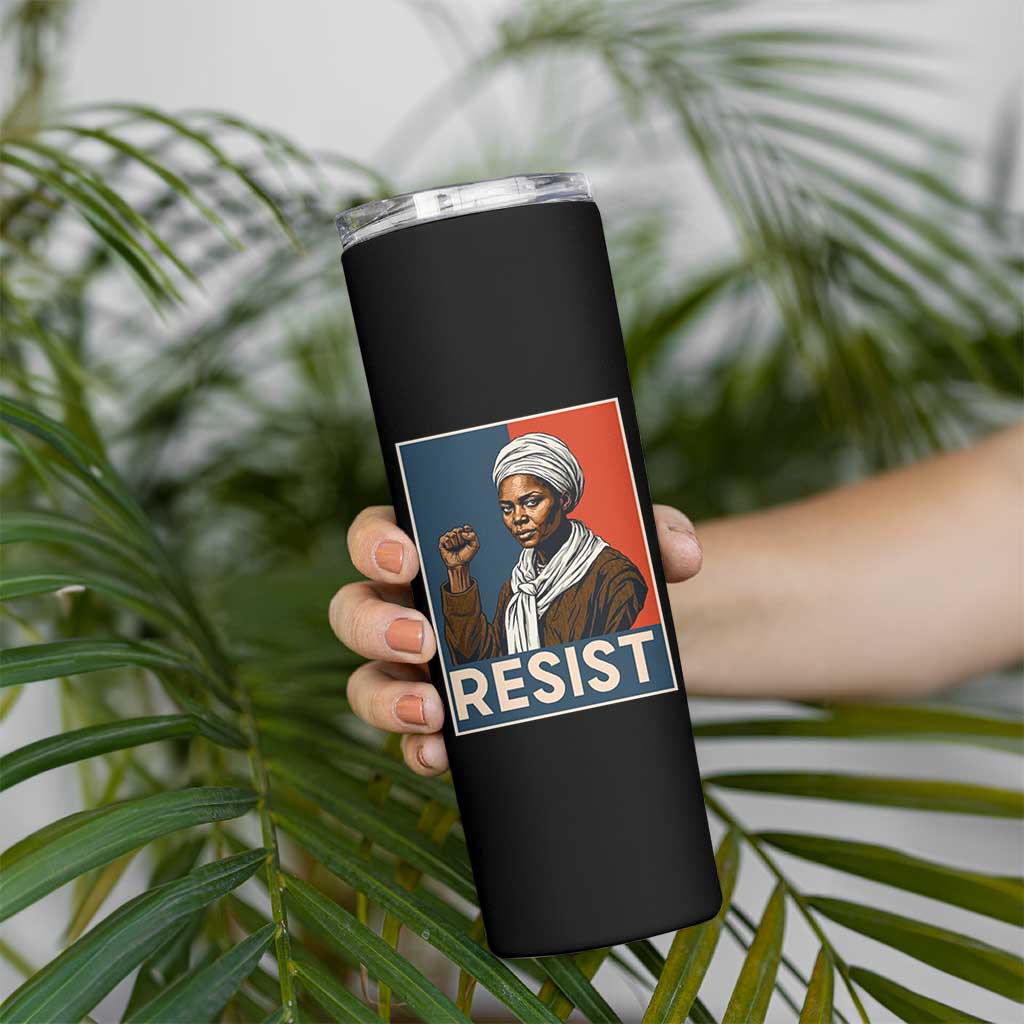 Funny Harriet Tubman Says Resist Skinny Tumbler Strong Black Woman Leader - Wonder Print Shop